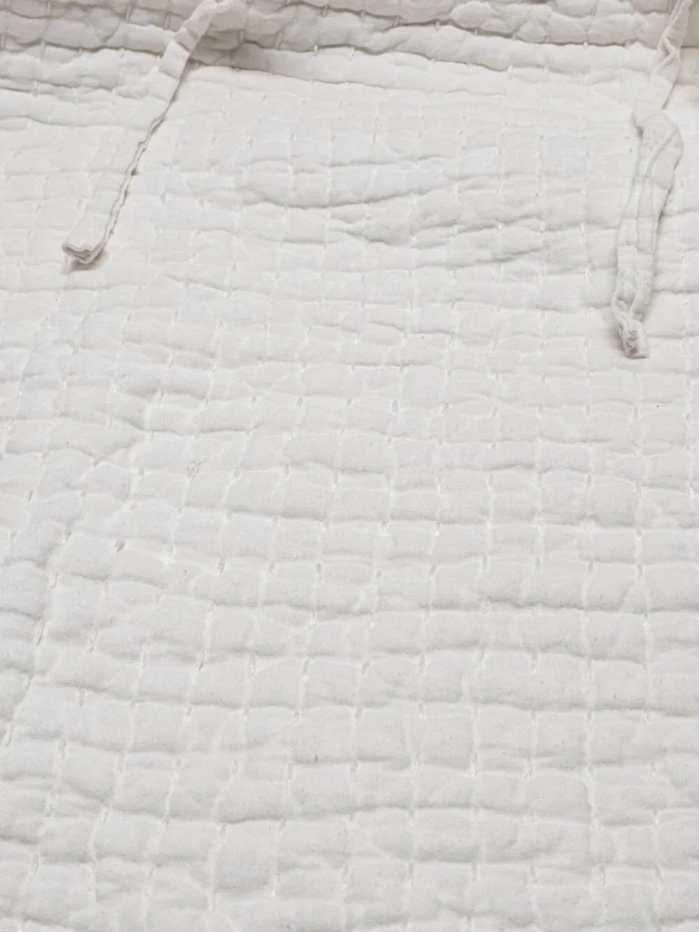 Pottery Barn White Full/ Queen Comforter Bedding Cover 2 Euro Shams Cotton Linen
